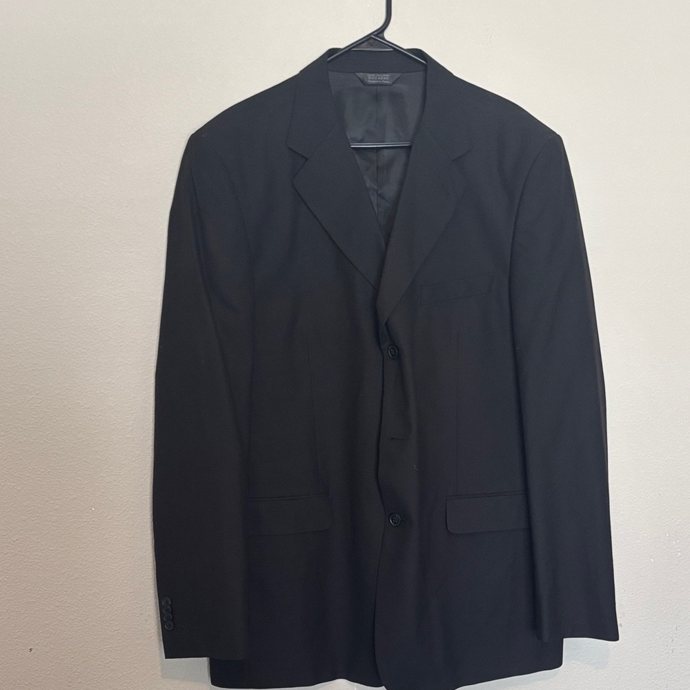 Elegant Black Men's Blazer hand tailored in Italy 44L